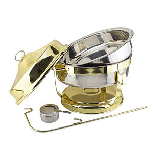 Couvercle à charnière suspendu en argent et or blanc de luxe moderne, marmites chauffantes, buffet, plat à friser pour la restauration, le service de mariage - Product Image 2