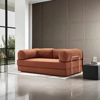 Sofá de Compresión al Vacío Estilo Japonés, Dos Plazas, para Sala de Estar, Apartamento Pequeño, Diseño Recto, Sin Estructura, Funda de Franela, Esponja de Alta Densidad