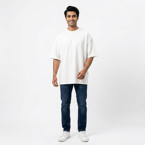Camisetas de Alta Calidad para Hombre, Manga Corta, 100% Algodón, Hombros Caídos, Logotipo Personalizado, Transpirables, Acabado Lavado, Corte Regular, FINER - Product Image 1