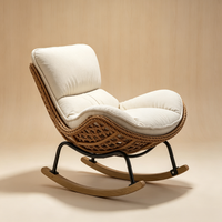 Fauteuil inclinable moderne et chaise longue de balcon, fauteuil de salon, chaise à bascule en osier pour hôtel et appartement