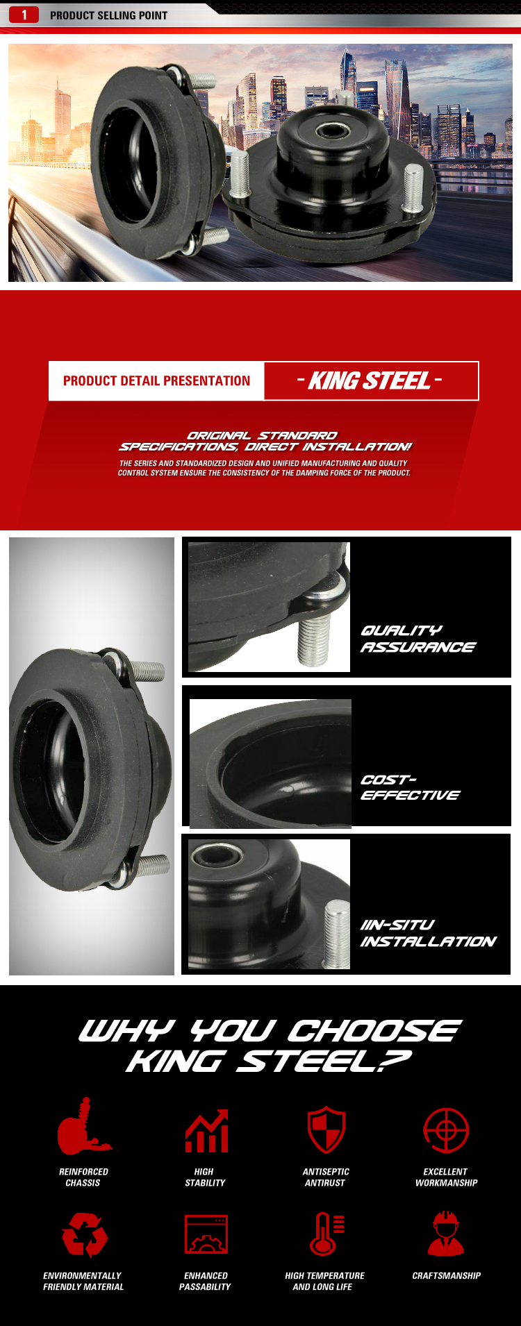 KINGSTEEL OEM 54320-2W100 - Quality Strut Mounts for Nissan
