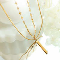 Design de luxe pendentif multi-couches collier fille collier en acier inoxydable bijoux collier