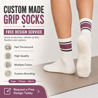Chaussettes de Pilates pour femmes, design personnalisé, antidérapantes, chaussettes de yoga mi-mollet, chaussettes de sport pour sol intérieur