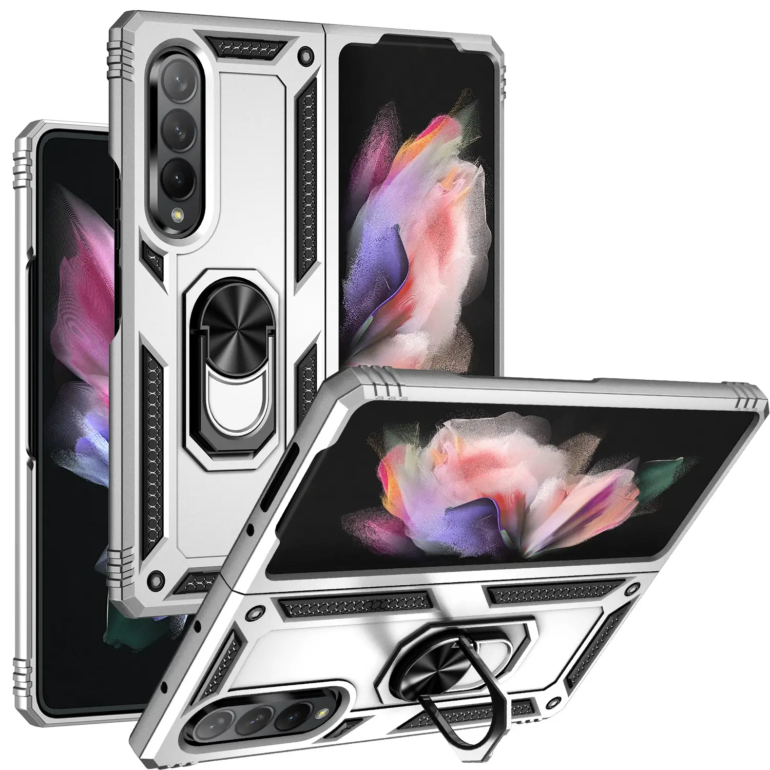 Geili Transparent Style Bracket Function Phone Case For samsung z fold 4 Magnetic Holder Phone Cover