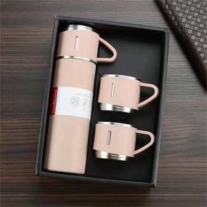 500ml Double-Wall Stainless Steel 304 Thermal Tumbler Portable Business Gift <strong>Water</strong> <strong>Bottle</strong> 2 <strong>Extra</strong> Cups Hot Tea Cup Vacuum Flask - Product Image 5