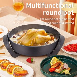 Multifunctional Round <b>Electric</b> Pot 220V Stainless Steel Heating For Cooking Stewing Frying Boiling - Product Image 1