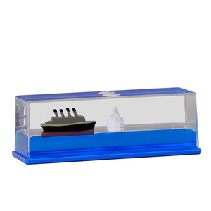 Botella de Acrílico Rectangular con Dinosaurio Volcánico Flotante, Adorno de Escritorio, Decoración para Aliviar el Estrés - Product Image 5