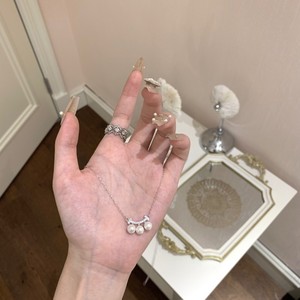 Collar de Encaje de Pestañas de Plata Pura S925 con Proceso Láser Italiano, Diseño de Nicho, Estilo Antiguo de Moda, Collar con Cierre de Perlas - Product Image 3