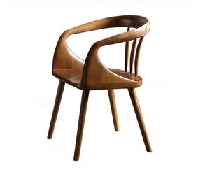 Nueva Silla de comedor de lujo ligera de madera maciza china, respaldo de madera de cerezo y nogal negro para oficina en casa o uso doméstico - Product Image 3