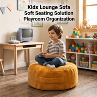 Pouf de rangement pliable en velours côtelé transparent, fait main, moderne, pour jouets en peluche, idéal pour chambre/école/appartement