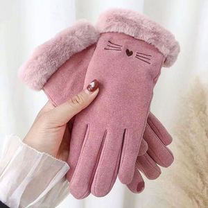 Wholesale Women's Winter Popular Plush Warm <strong>Gloves</strong> Lady`s <strong>Cute</strong> Thick Windproof Touch Screen <strong>Gloves</strong> - Product Image 5