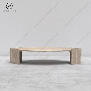 Table basse carrée en pierre de marbre noir minimaliste nordique meubles de maison modernes durables pour salon de ferme - Product Image 2