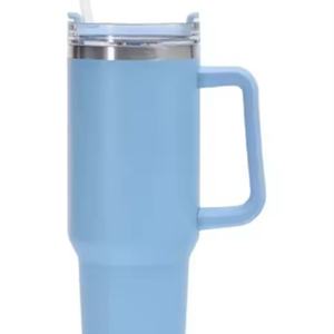 Venta al por mayor: Vaso térmico de acero inoxidable de 40 oz con asa y pajita - Product Image 4