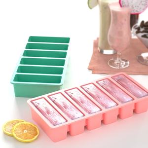 Molde Rectangular de Silicona para Cubitos de Hielo, Seis Compartimentos, Reutilizable, de Grado Alimenticio, Caja para Alimentos Complementarios, Venta al por Mayor - Product Image 6