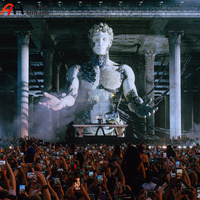 Figurine de robot IA gonflable géante personnalisée avec cornes pour événements, expositions, décoration de centres commerciaux, affichage publicitaire, décoration de scène DJ