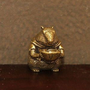 Figurine de marmotte 3D en laiton artisanale unique – Technique de brosse, ornement religieux de bureau pour cadeau de fêtes - Product Image 3
