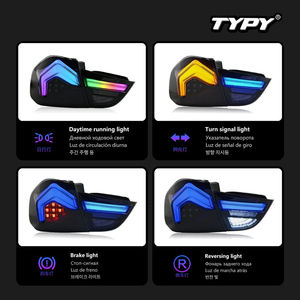 Feux arrière modifiés TYPY pour BMW Série 3 E90 2009-2012 avec feux de jour RGB et clignotants séquentiels à LED - Product Image 4
