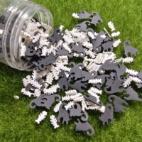 Lot de 500g de tranches d'argile polymère en forme de chat noir et d'arêtes de poisson blanches, paillettes pour slime, coupes de boules de neige et remplissage de résine artisanale