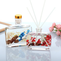 Bouteille d'arôme en verre de diffuseur de roseau personnalisée 100ml 200ml bouteilles de diffuseur de roseau plat vide parfum avec bouchons