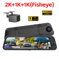 Caméra embarquée AI Carlover avec écran IPS 2K 9,66 pouces, GPS, WIFI, ADAS, enregistreur vidéo 3 canaux avant/arrière, vision nocturne, étanche