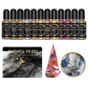 12 màu sắc 3D rượu mực sắc tố kim loại nhuộm bản chất Tự làm nhựa Epoxy cho tinh thể nhỏ giọt keo nhựa rượu kim loại màu sắc tố - Product Image 4