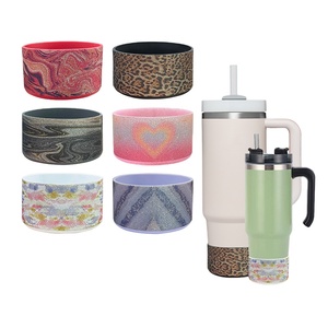 Nuovo BLING Glitter con stampa cuori stivali leopardi per accessori Tumbler Silicone maniche fondo bottiglia di vetro bomber - Product Image 2