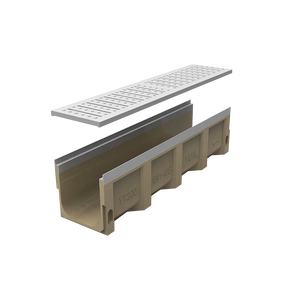 Canal de drainage en béton de résine écologique de haute qualité avec couvercle estampé Drains de tranchée d'aménagement paysager Gouttière préfabriquée - Product Image 3