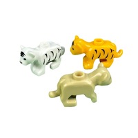 Bloques de Construcción de Plástico MOC de Moda 2026, Figuras de Animales de la Selva, Tigre, León, Cachorro, Pantera, Juguete de Construcción, Juguete de Ensamblaje DIY