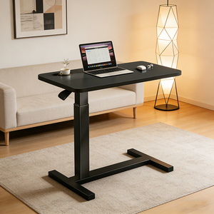 <span class=keywords><strong>Table</strong></span> d'appoint compacte à mécanisme <span class=keywords><strong>de</strong></span> levage, bureau réglable en hauteur pneumatique à une seule jambe pour chambre et salon - Product Image 6