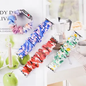 Akzeptieren Sie kunden spezifische Größe Silk Scrunchie Apple Uhren armband 16/19/22/25/30 Momme Silk Scrunchie Band für Apple Watch Silk Uhren armband