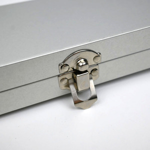 Custom Recyclable Eco-Friendly Long Rectangle Matte Silver <b>Metal</b> Tin <b>Box</b> Hinge Lock Latch Pen Tool Stationery Gift Set Storage - Product Image 2