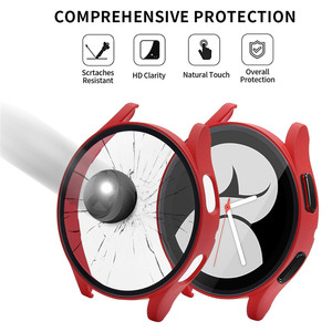 Pour <span class=keywords><strong>Samsung</strong></span> Galaxy <span class=keywords><strong>Watch</strong></span> 8 7 6 5 4 <span class=keywords><strong>Active</strong></span> <span class=keywords><strong>2</strong></span> 44mm 40mm <span class=keywords><strong>2</strong></span> en 1 PC Coque de protection intégrale + Protection d'écran en verre - Product Image 2