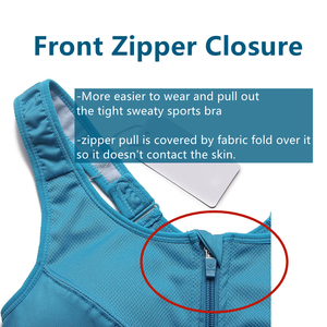 Sujetadores deportivos de color liso para mujer con cremallera frontal, sin aros, tipo chaleco para correr, sujetador sexy para fitness, ropa interior a prueba de golpes - Product Image 4