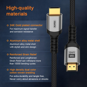 Câble <span class=keywords><strong>HDMI</strong></span> KUMO New Ultra96 2.2 0,5M 1M 8K 16K UHD pour ordinateur portable et téléviseur HD - Product Image 6