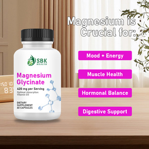 Best Seller Magnesium Glycinate <b>Supplement</b> Pure Elemental Magnesium Bisglycinate Capsules for Muscle Relaxation and Nerve Calm - Product Image 4