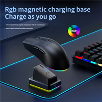 Souris sans fil Bluetooth 2.4g double mode, souris de bureau légère avec base RGB et station de charge
