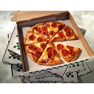 Kotak kemasan Pizza pengiriman karton bergelombang kue Hamburger kualitas makanan cetak kustom pabrikan