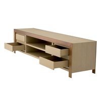 Meuble TV moderne de design italien, centre de divertissement en bois noir avec cadre métallique