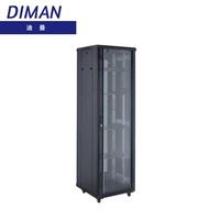 Armoire de serveur sur pied OEM d'usine 19 pouces 32U en tôle galvanisée avec porte vitrée 5G IP FTTH pour centre de données, télécommunications et vidéosurveillance