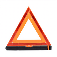 Lot de 3 triangles d'avertissement de sécurité routière réfléchissants pliables approuvés par les points avec étui de transport