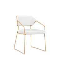 Chaise de bureau en cuir artificiel de tissu de cadre en métal de salle à manger de loisirs d'intérieur de chambre d'hôtel et de maison vente chaude