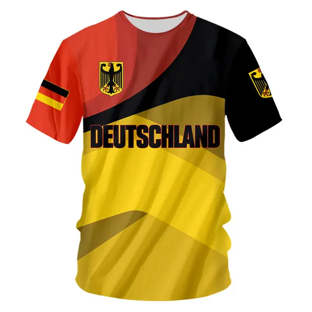 Fitspi 독일 국기 인쇄 남성용 티셔츠 패션 하라주쿠 스타일 초대형 티셔츠 캐주얼 O형 반소매 Xxxl 티셔츠
