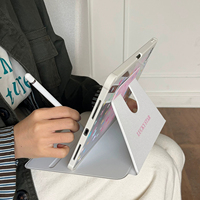 Étui de protection pour tablette Apple iPad A16, motif étoile coloré, adapté à la génération Air8 11, support rotatif