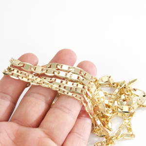 قلادة CM من الصانعين، سلسلة يابانية 3/4/5 مم، سلسلة ذهبية مطلية، قلادة على شكل أنف الخنزير، قلادة أنيقة للنساء - Product Image 4