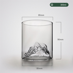 Vaso de Vidrio Soplado a Mano para Cóctel Old Fashioned con Diseño de Montaña, Forma Cilíndrica, Estilo Minimalista, 1 Pieza - Product Image 6