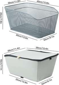 <span class=keywords><strong>Panier</strong></span> de rangement de vélo en fil métallique avec couvercle étanche à la pluie noir - Product Image 5