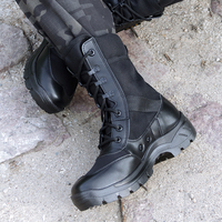 Chaussures de travail d'extérieur, bottes hautes, bottes tactiques légères, noires, unisexes