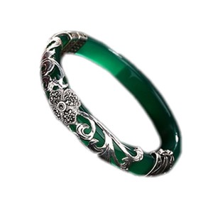 <span class=keywords><strong>Bracelet</strong></span> BOCAI en argent véritable S925 de haute qualité, avec agate naturelle, chalcédoine et <span class=keywords><strong>jade</strong></span>, pour femmes. - Product Image 1