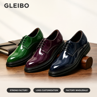 Herren Metallic Gold Lackleder Derby Schuhe Plateau Dicke Sohle Schnürschuhe Formelle Anzugschuhe für Hochzeit Party Club Bühnenshow