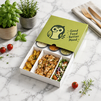 Boîtes à emporter personnalisées pour la restauration rapide, écologiques, en papier, pour poulet frit, frites, hamburgers, salades.